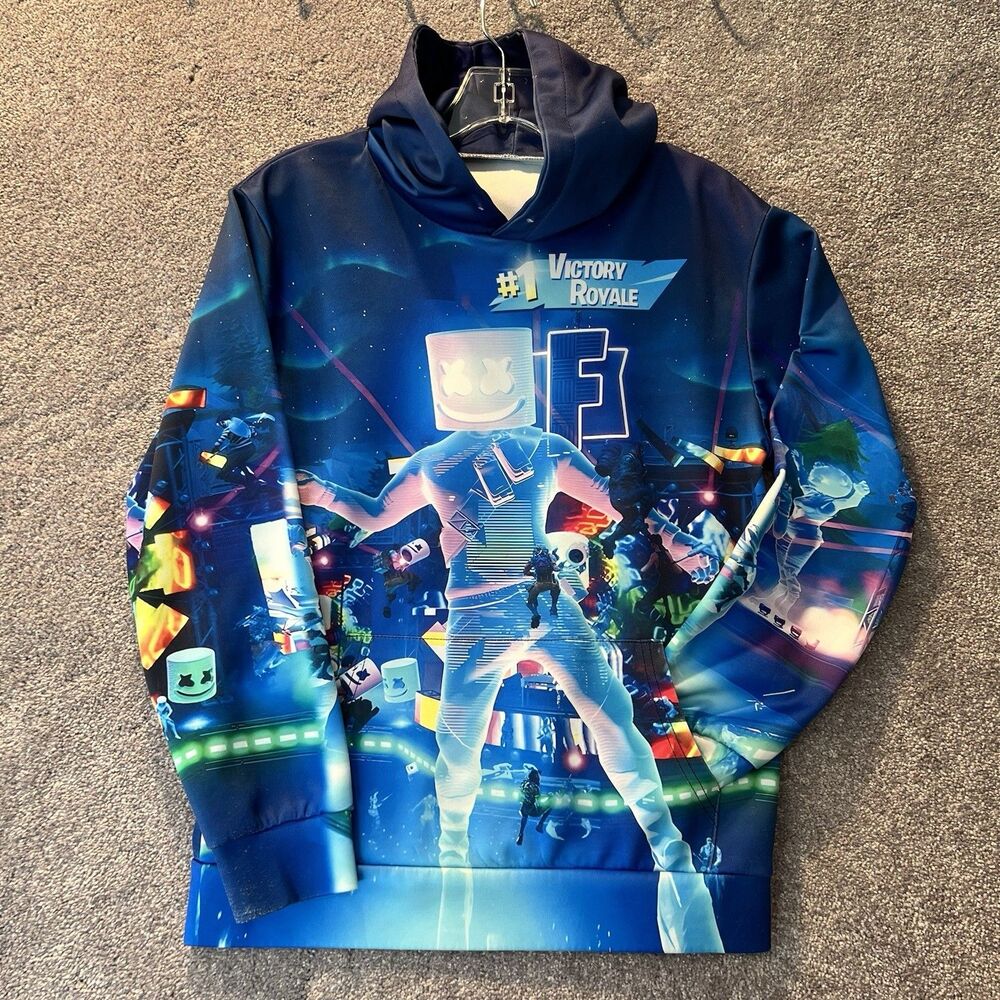 Fortnite Marshmello Hoodie Size M Medium Victory Royale Gaming Sweatshirt Youth